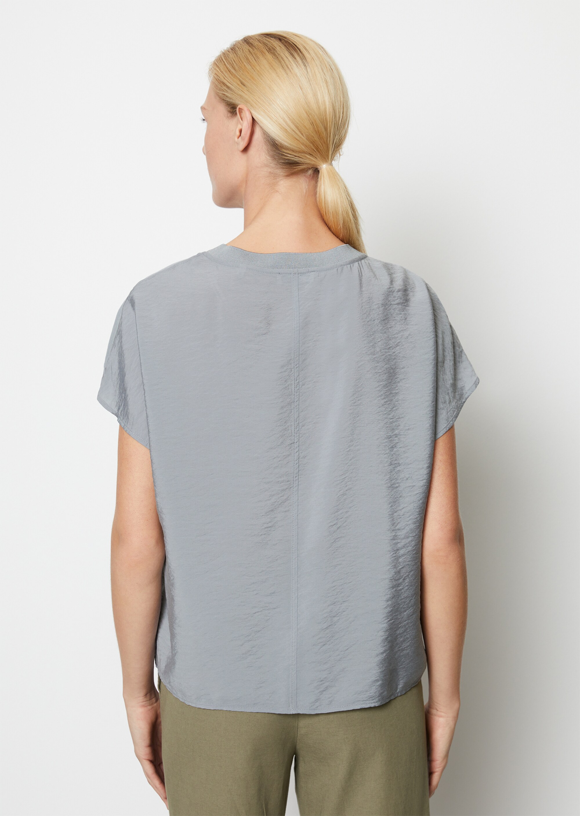 Blusenshirt regularaus Viskose-Mix-Crinkle