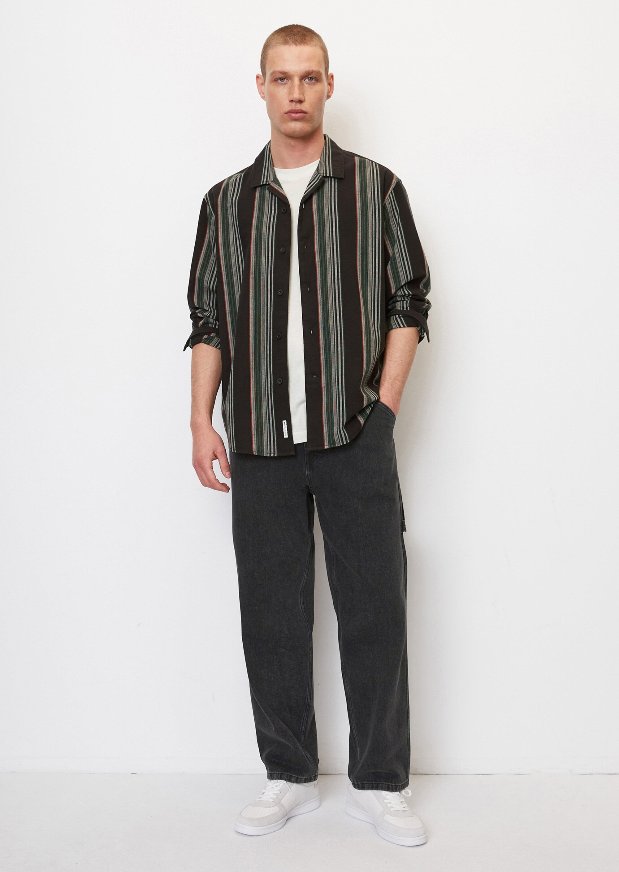 Gestreiftes Overshirt aus Organic Cotton