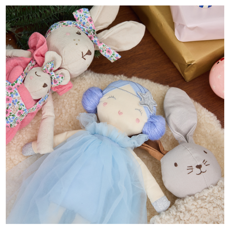 Poupée en tissu Suzette Lapinette et son bébé Frisette