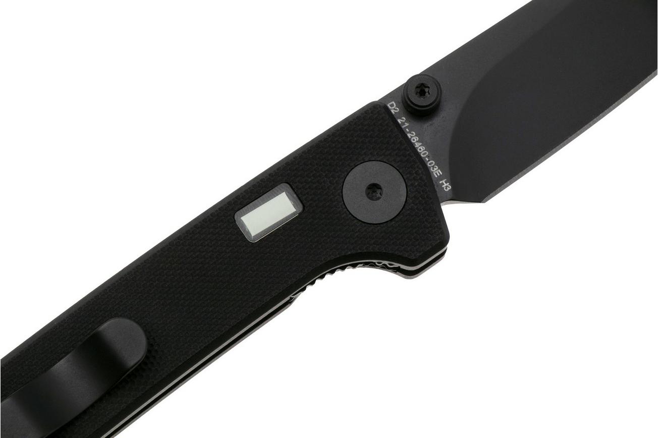 Glow Rhino Fermi FERMI-XG-YG, PVD D2, Black G10 Yellow Thumbstud, zakmes