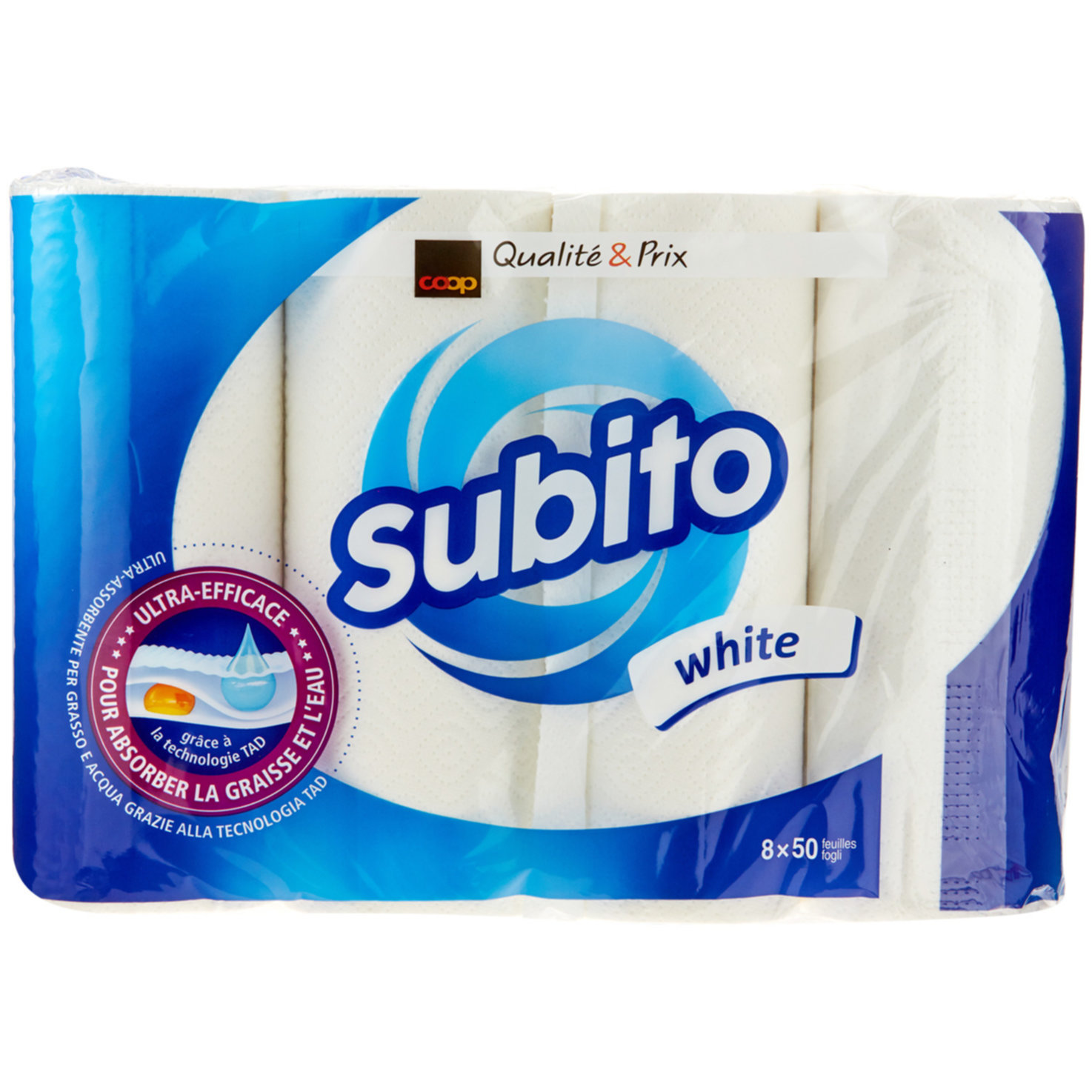 subito Haushaltspapier weiss 8 Rollen