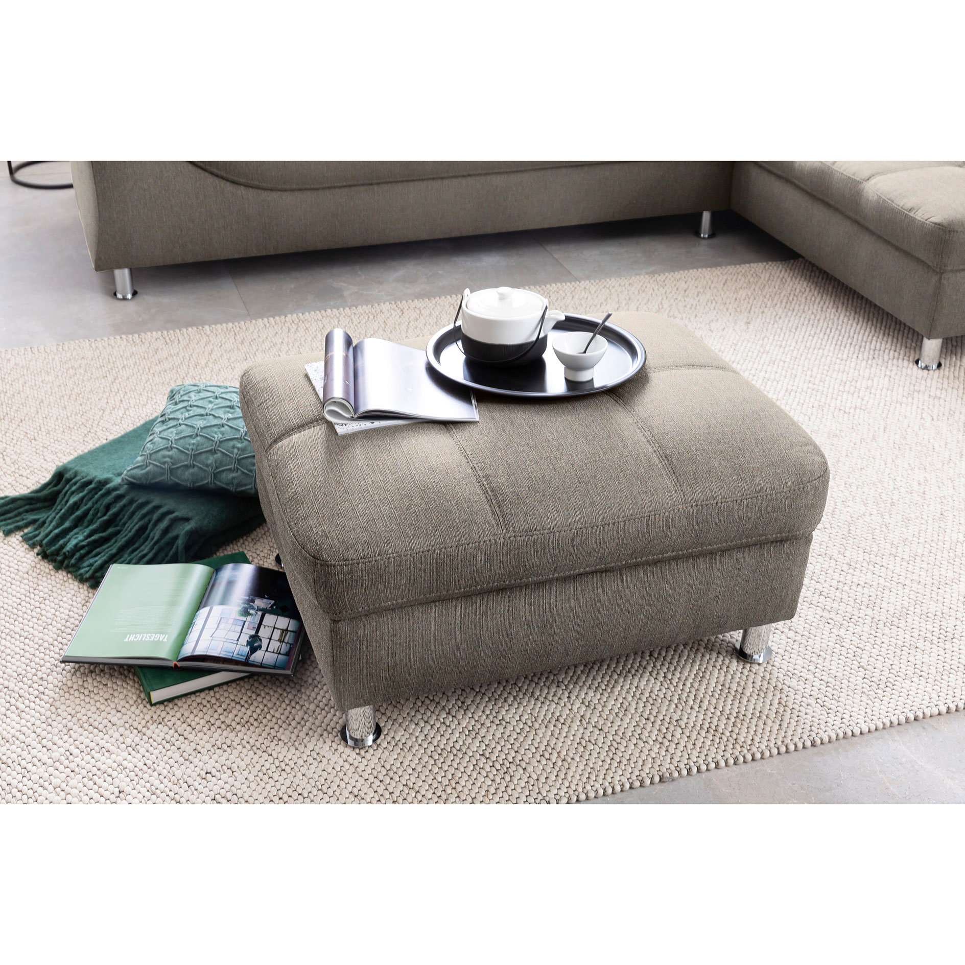 Hocker - taupe - Webstoff