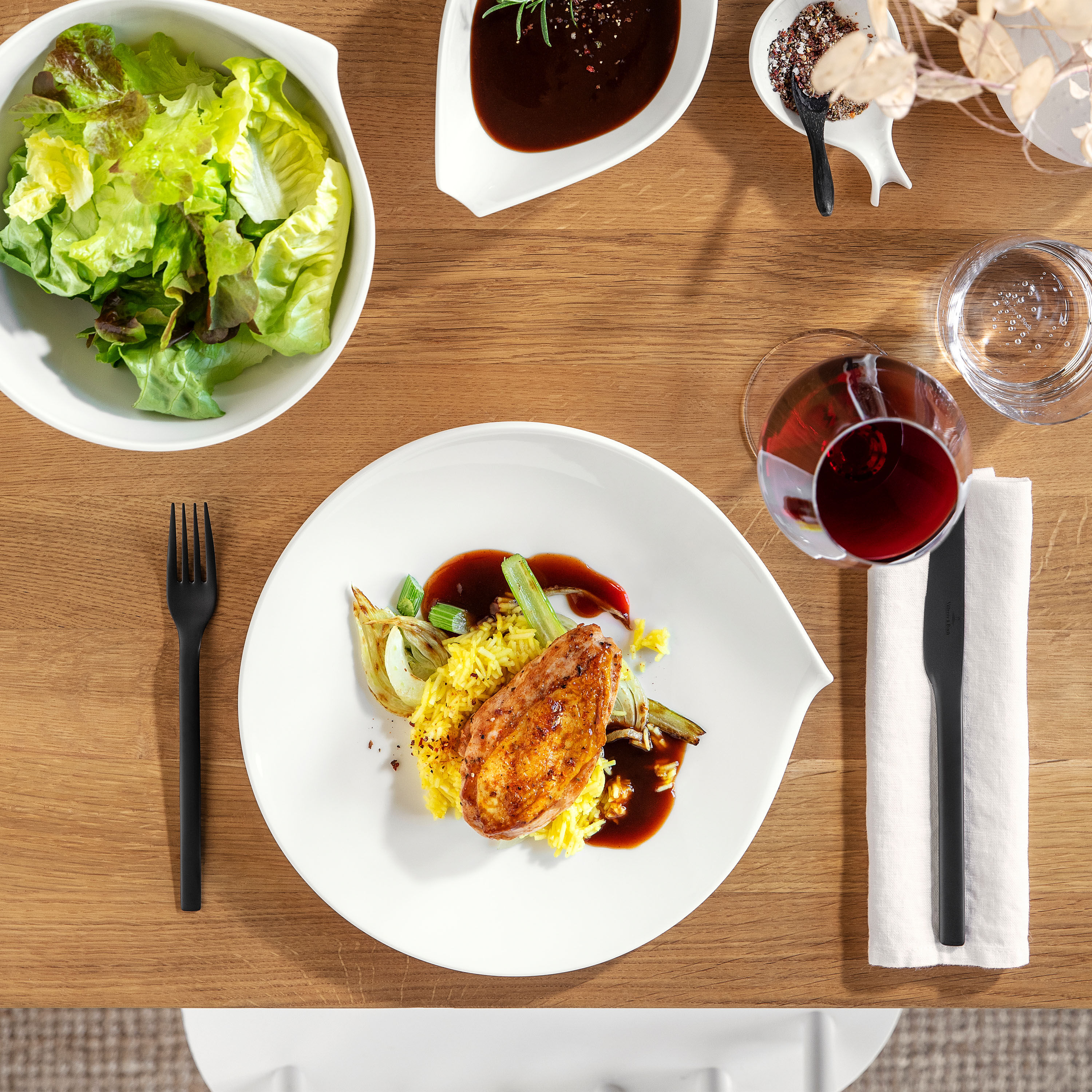 Flow Dinner plate White, 10.7'', Premium Porcelain