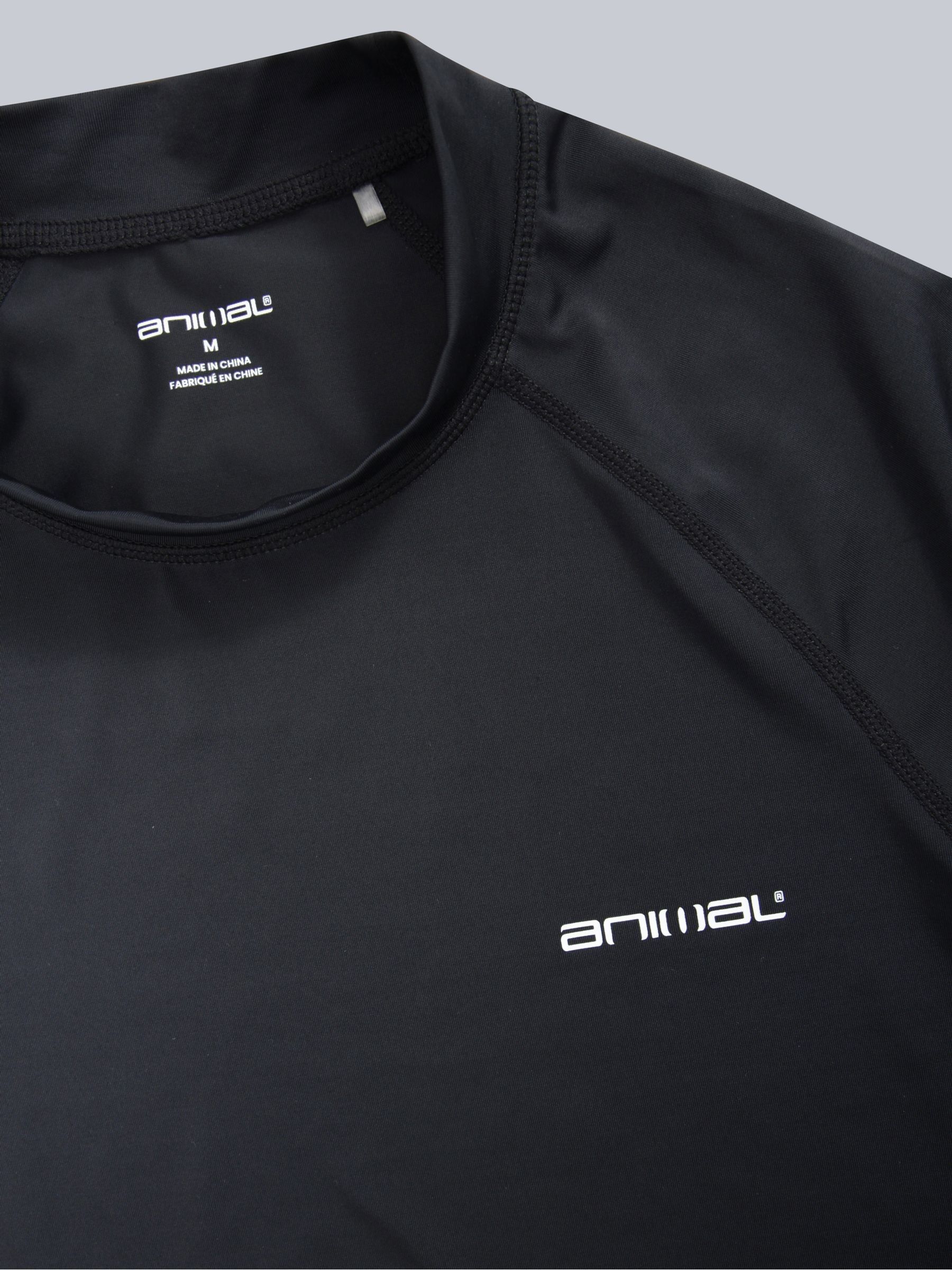 Zwart - Animal Sonny sneldrogend surfhemd met logo voor heren
