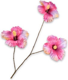 Silk-Ka kunstbloem Hibiscus roze 124 cm