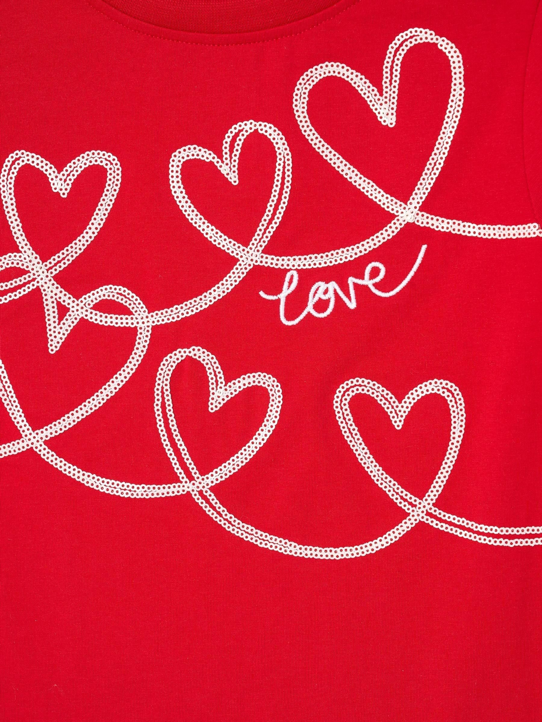 Angel & Rocket Noelle Sequin Heart Long Sleeve Top