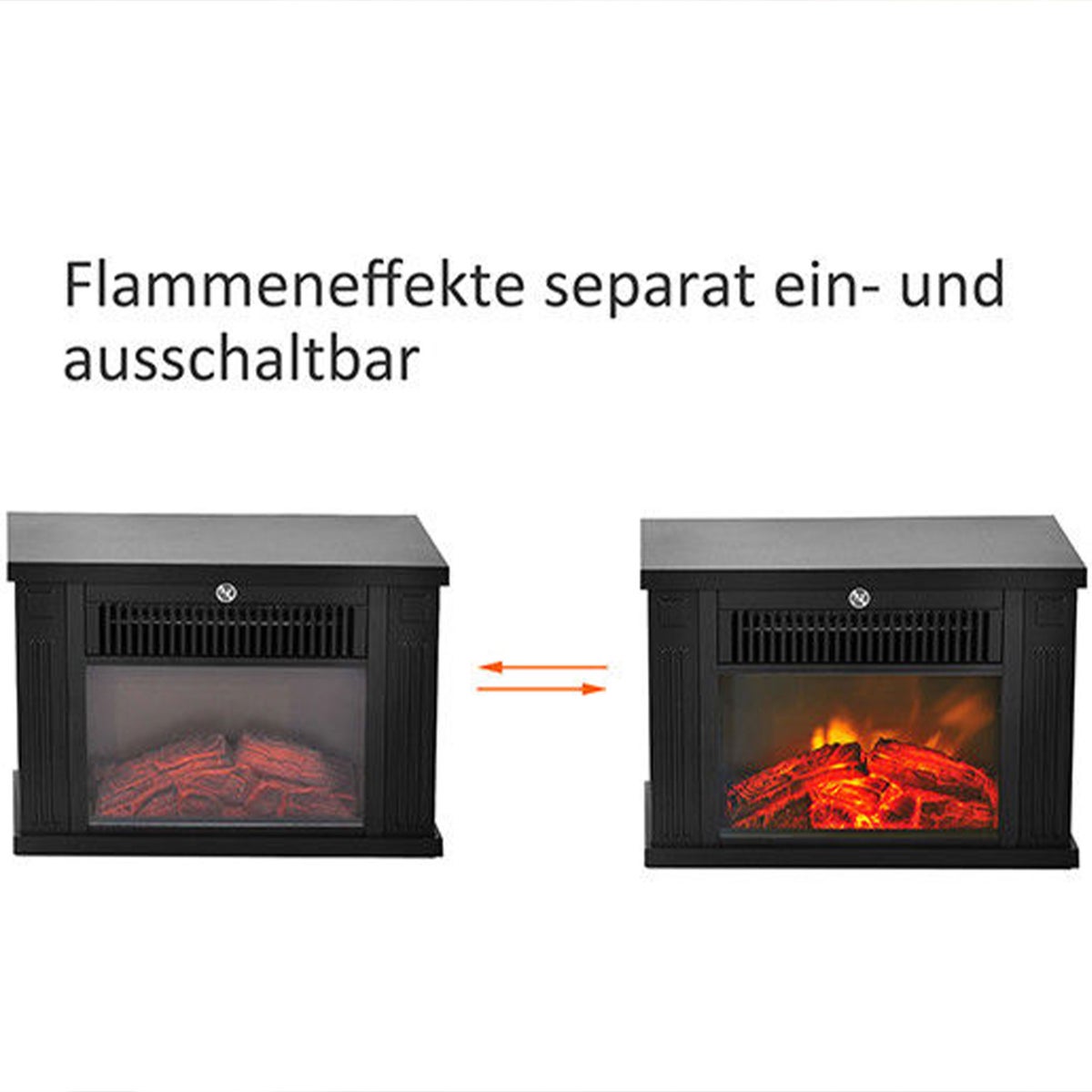 HOMCOM Elektrische Haard, Model 5, Veiligheidsglas, L34 x B17 x H25 cm, Kunststof, Zwart