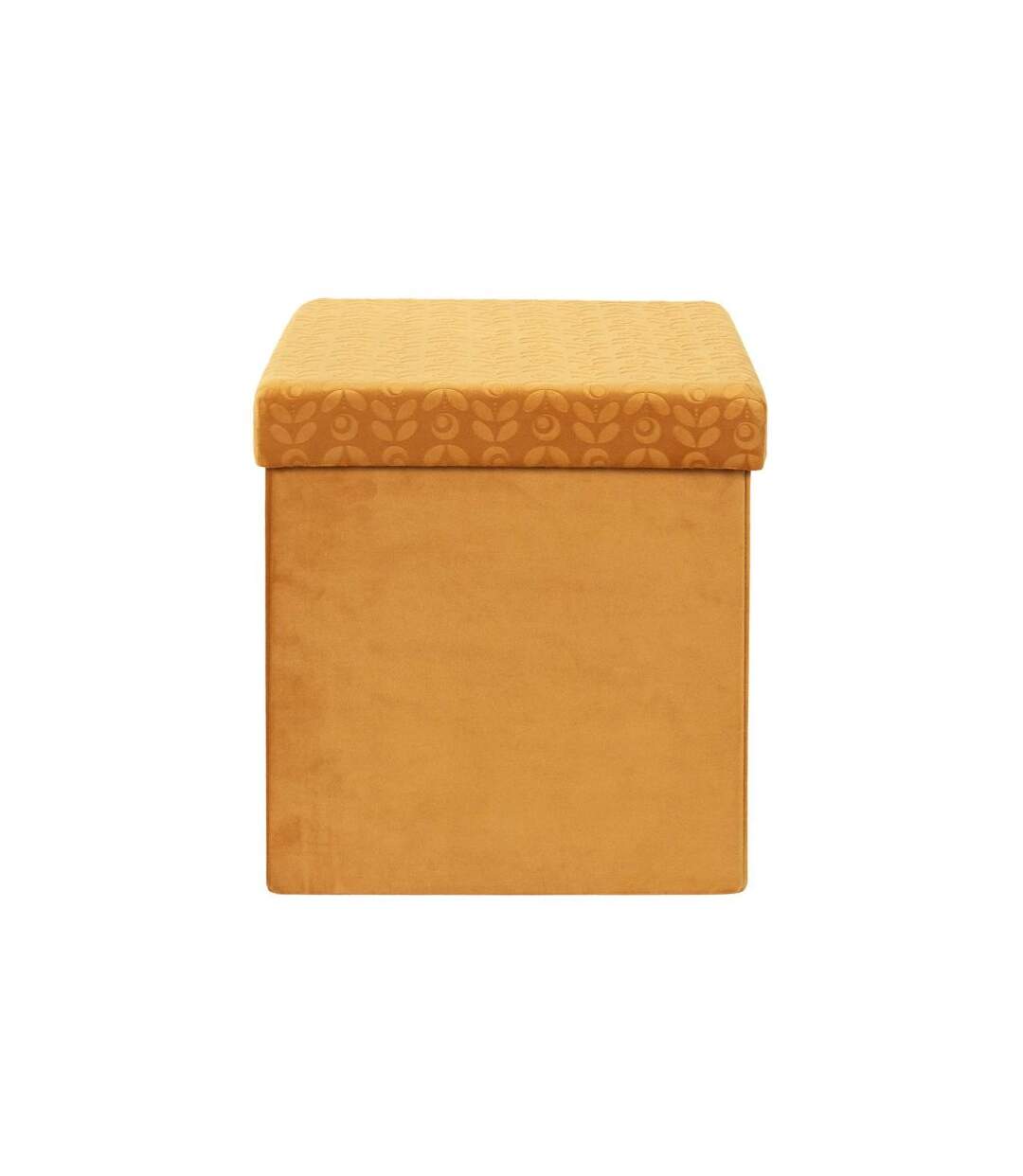 Paris Prix - Pouf Pliable & Coffre rétro 38cm Jaune Moutarde