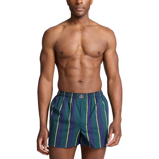 Ralph Lauren Cotton 3-pak Boxershorts, Stripe/All Over Print/Navy, XL