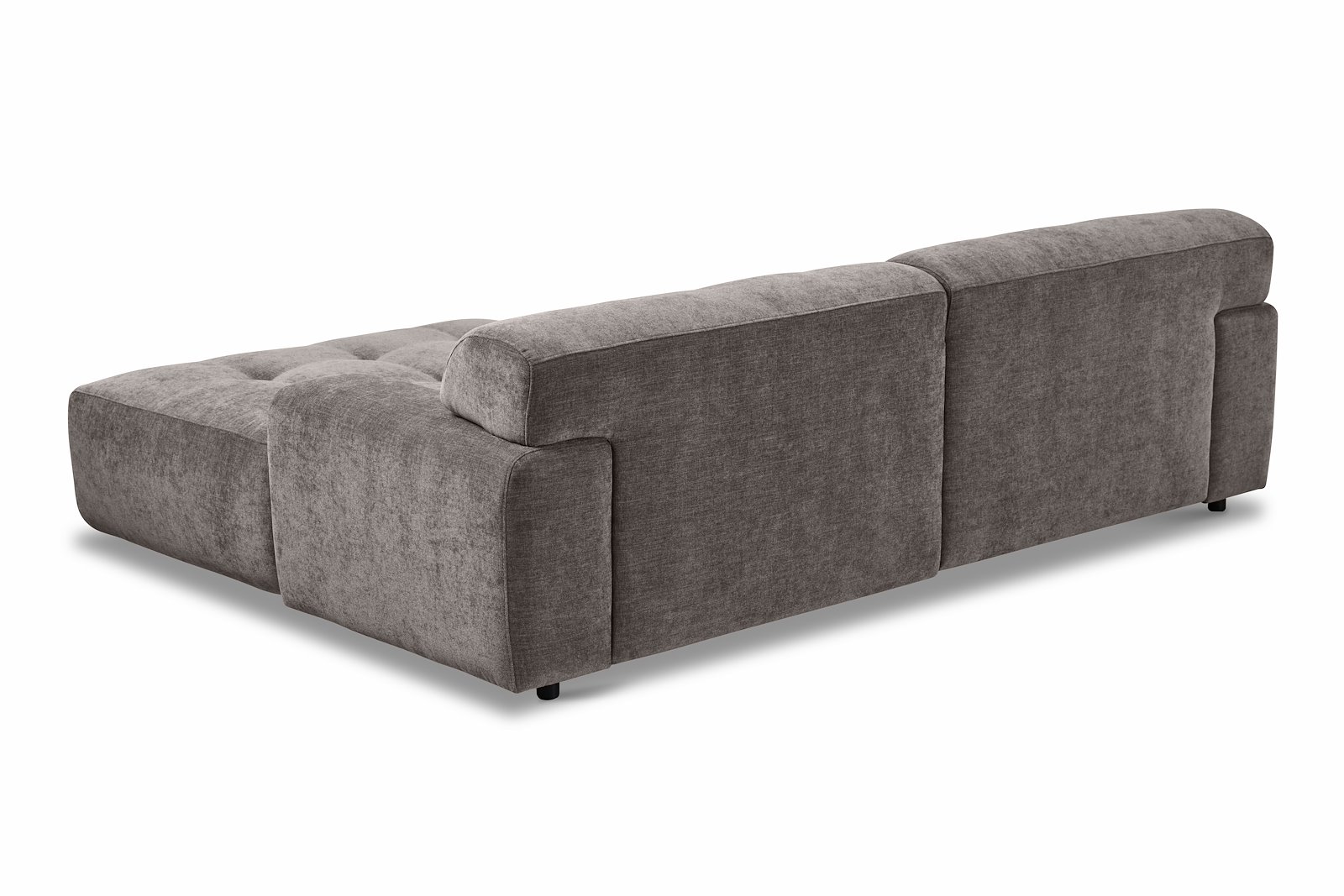 Bob sofa 1,5-seter med sjeselong venstre. Tekstil City 85 Grey med sorte ben.