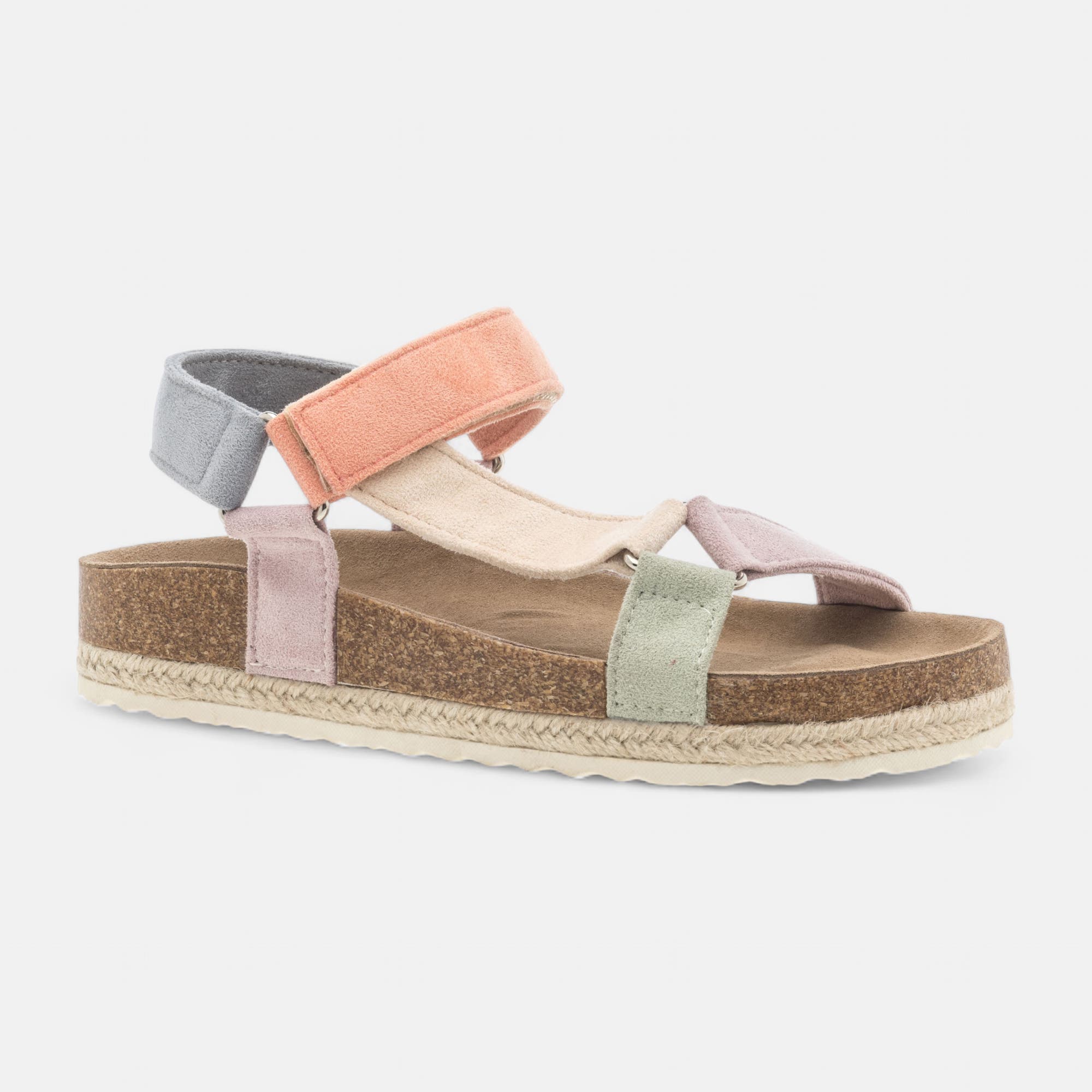 Mules semelle liège Femme multicolore