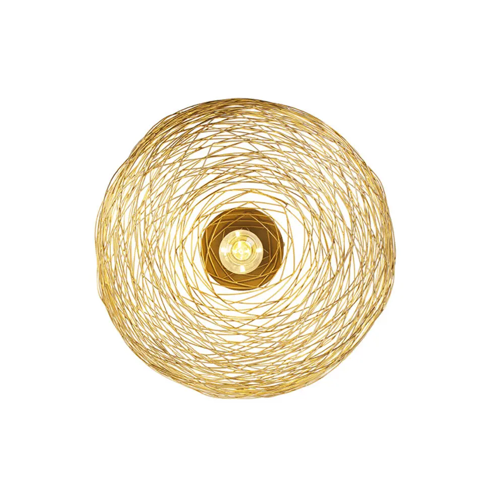 Qazqa plafondlampen sarella goudkleurig e27