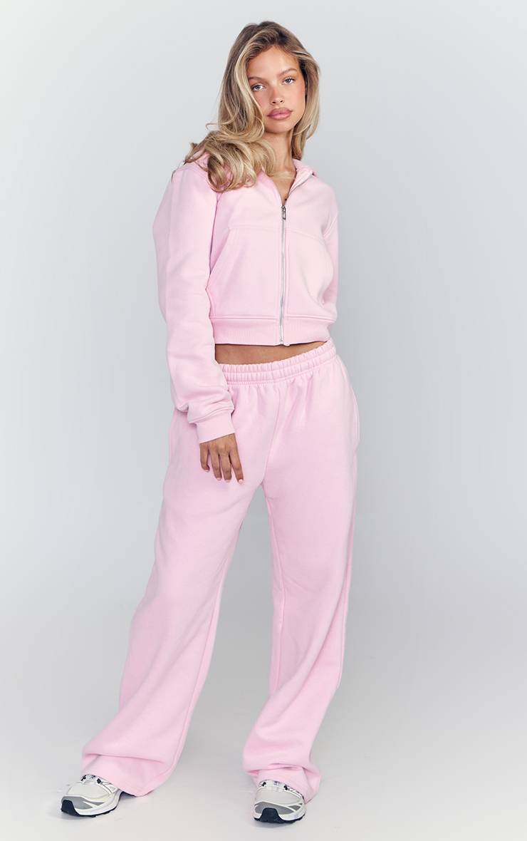 Rose Sweat À Casynthétiqueche Court Zippé