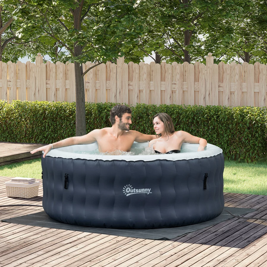 Outsunny Whirlpool mit LCD-Anzeige blau