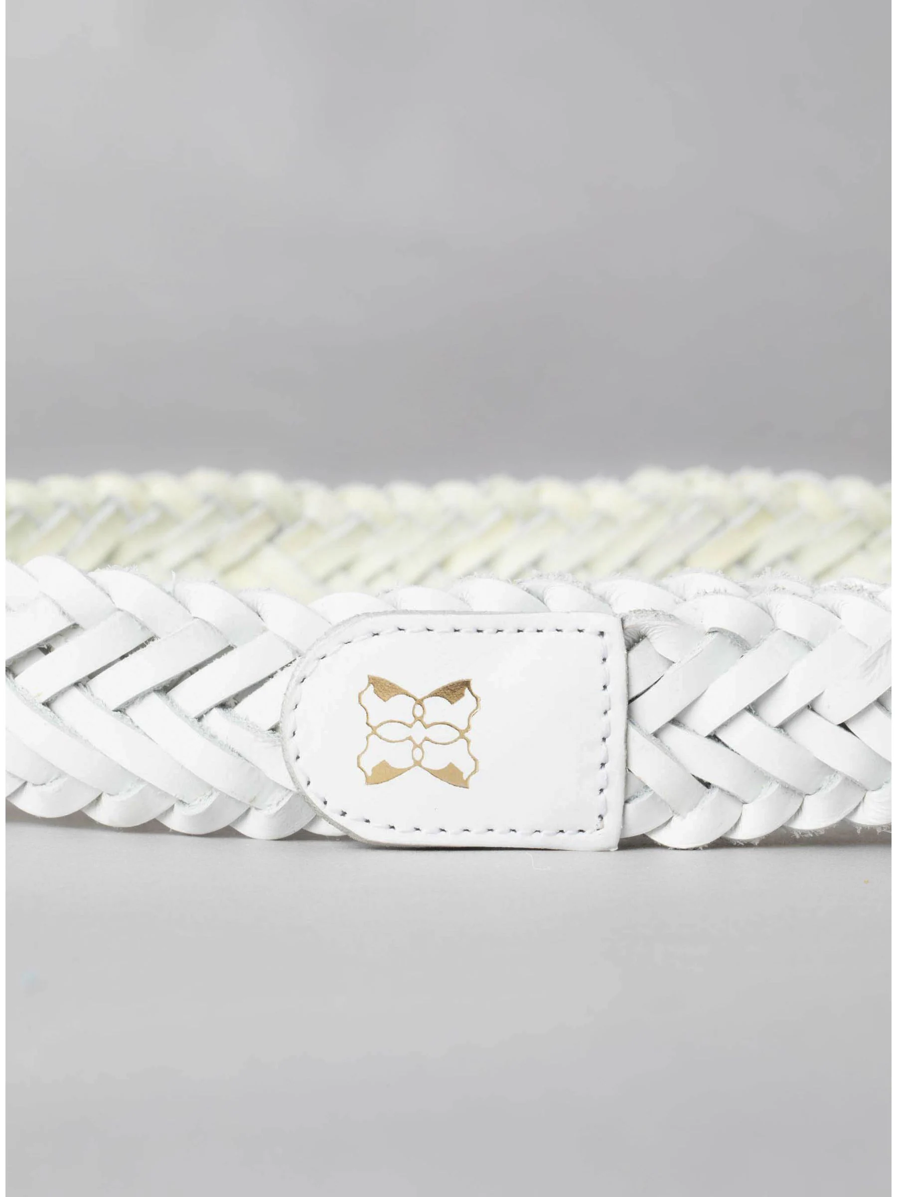 Wit - Lakeland Leather Waverton gevlochten riem