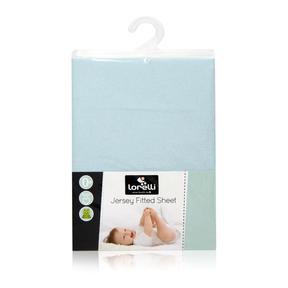 Lorelli Babybett Spannbetttuch Jersey 120 x 60 cm Bettlaken Babybetten, waschbar blau