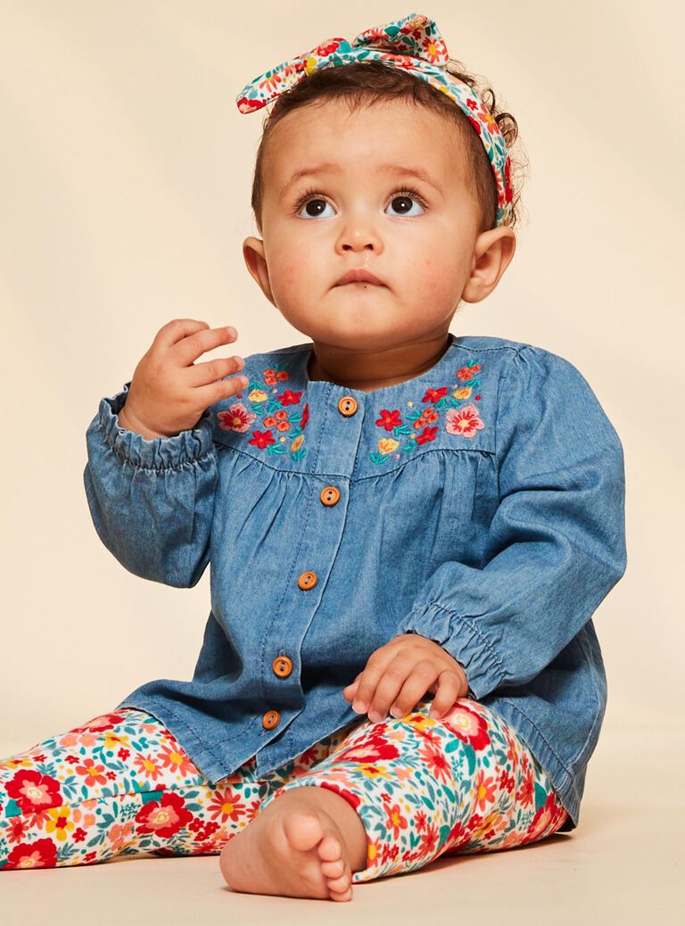 Blouse en denim léger bleu