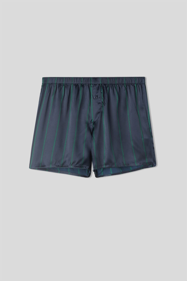 Calções boxer de seda com estampa listrada