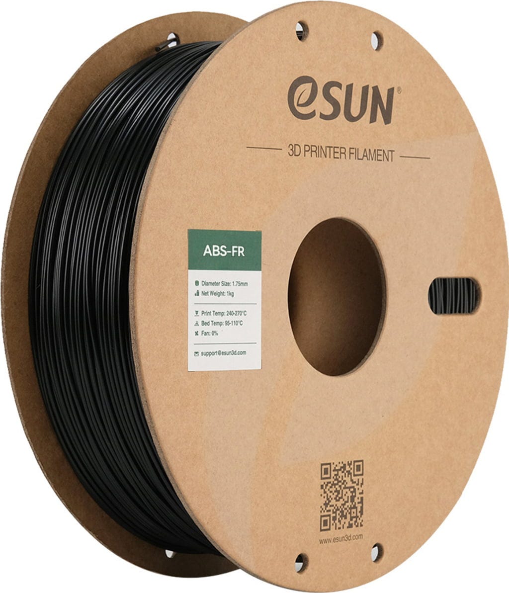 eSUN  ABS-FR Black, 1,75 mm / 1000 g    Modifiziertes ABS mit hoher Temperaturbeständigkeit und flammhemmenden Eigenschaften
