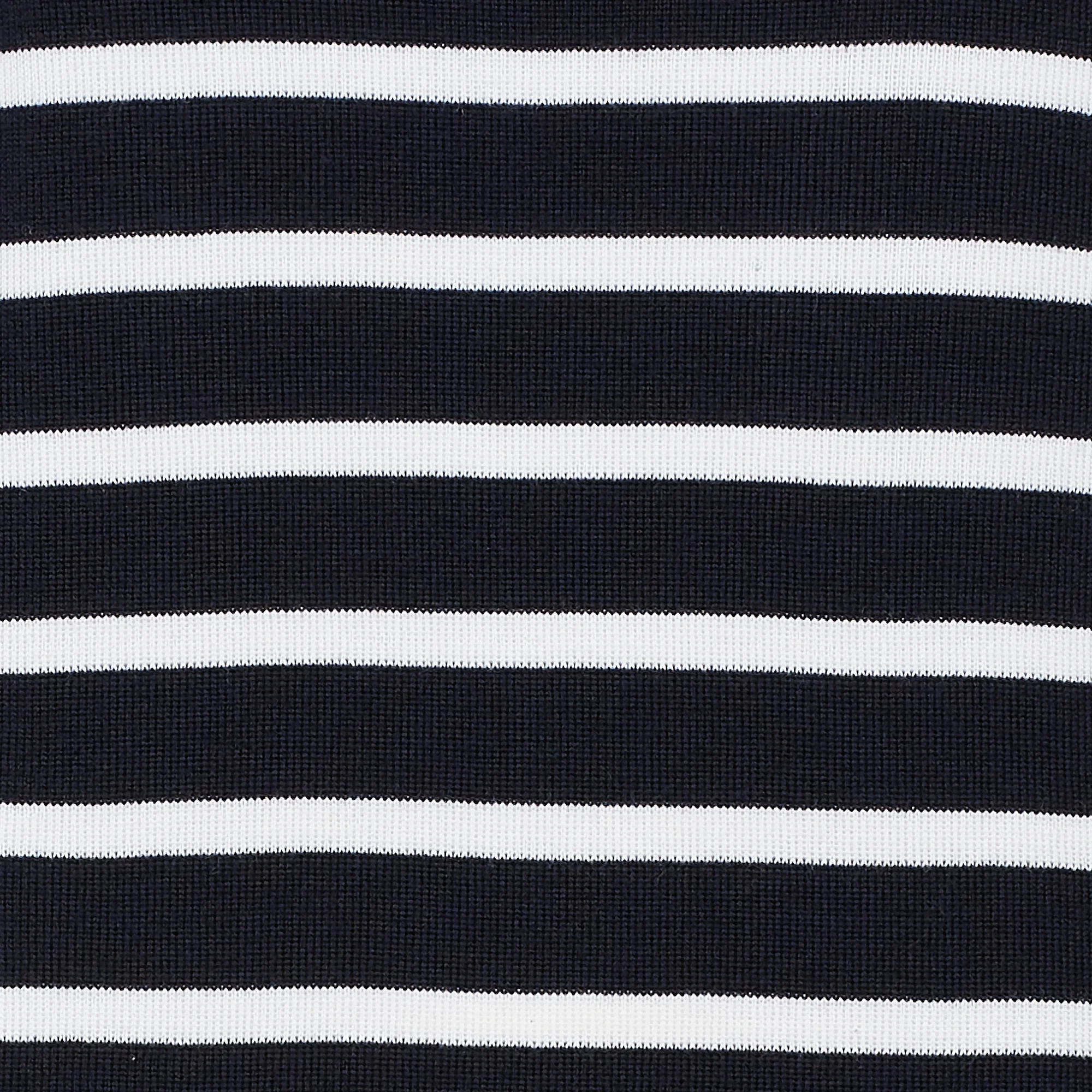 Robe courte manches longues rayée en laine | Bleu