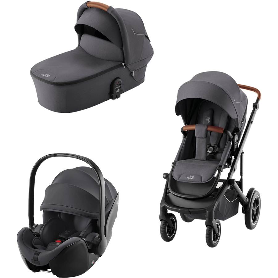 Britax Römer 3 in 1 Kinderwagen Smile 5Z Babyschale 5Z2 Midnight Grey
