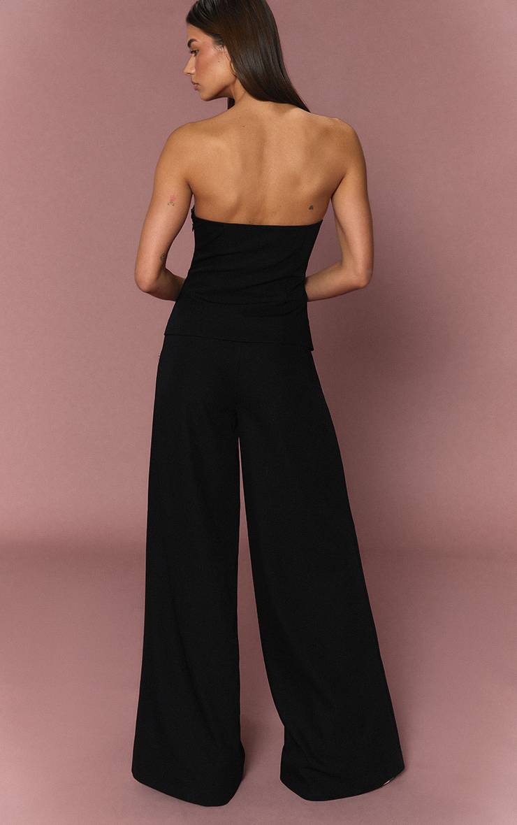 Combinaison Pantalon Bandeau À Revers Contrastants Et Jambes Droites