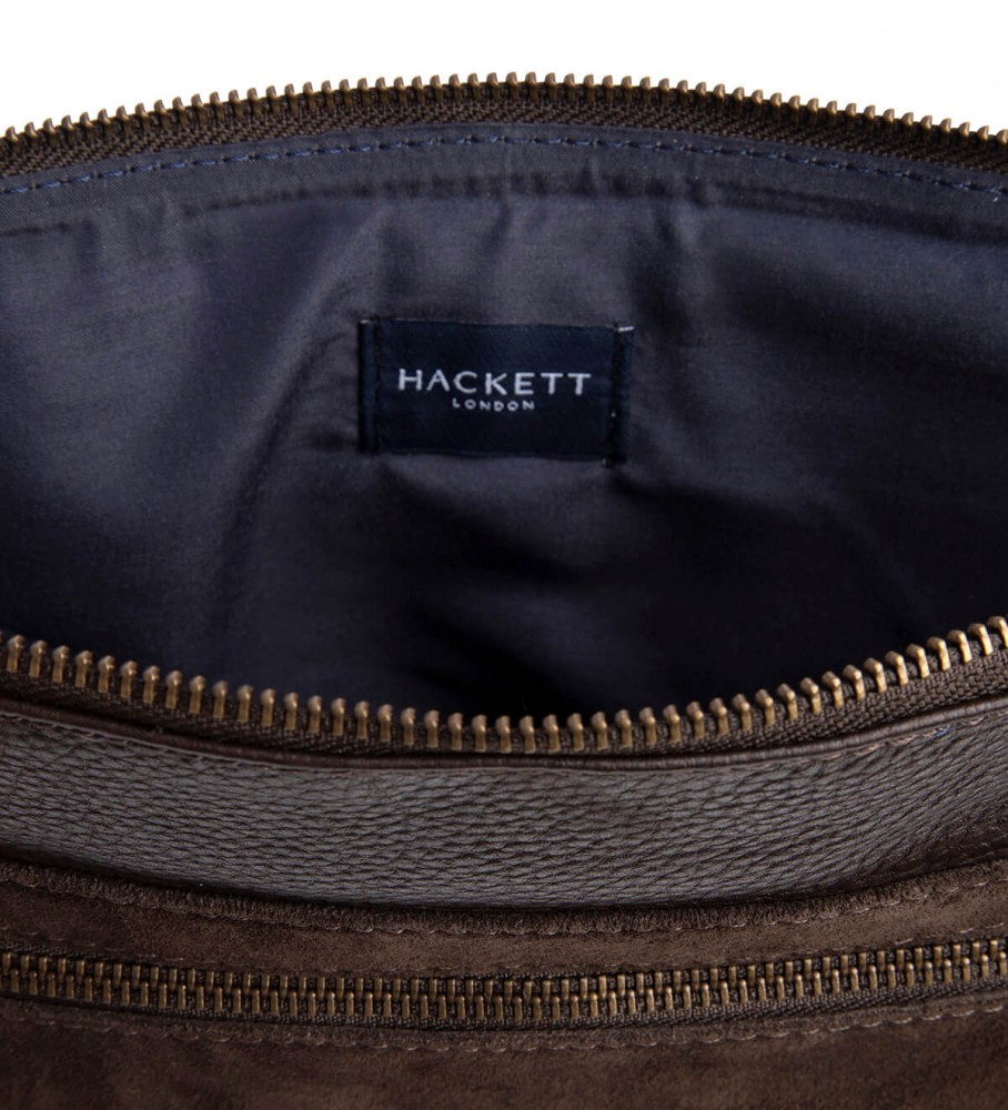 Capa para laptop Hackett em couro marrom, compatível com Ludgate Folio.