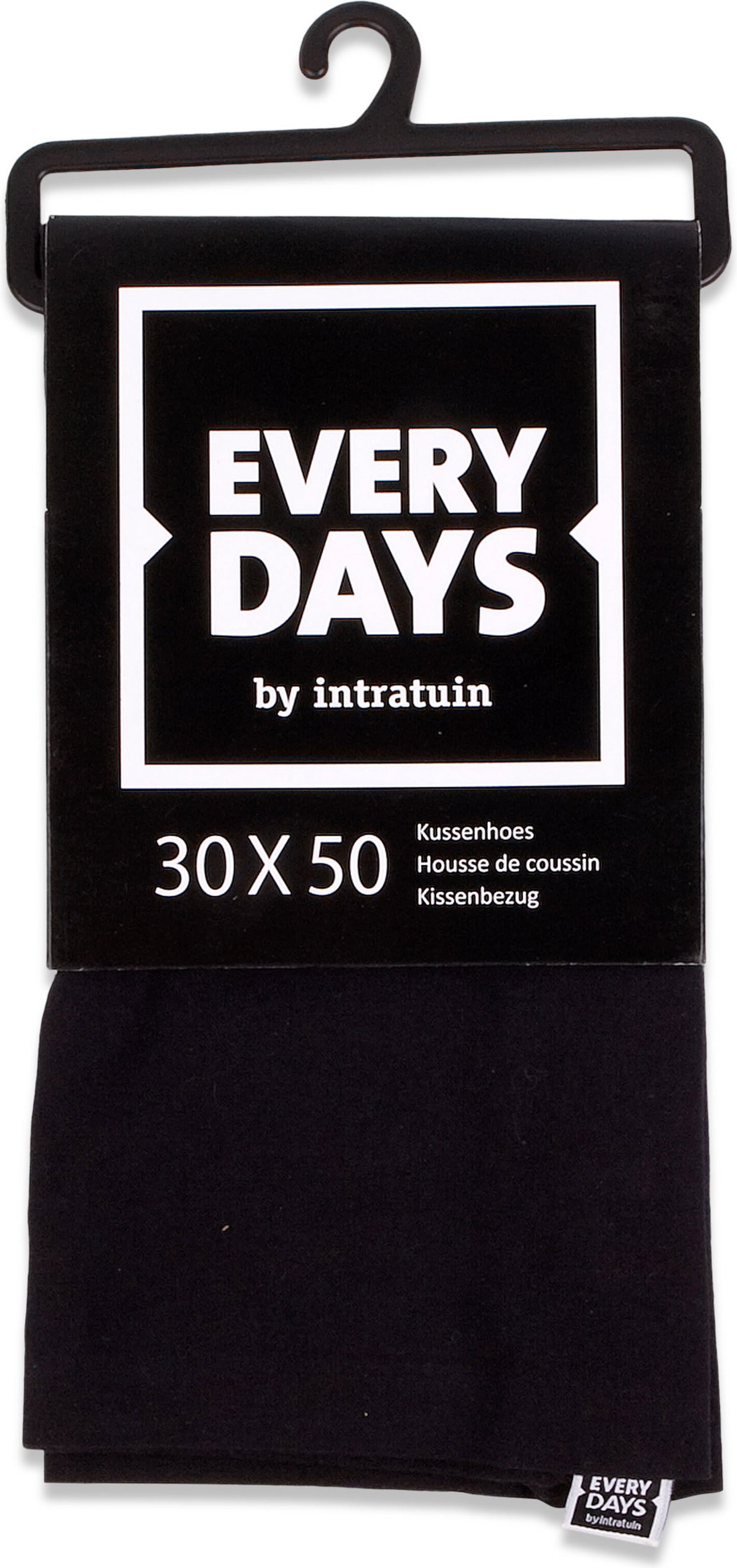 Everydays kussenhoes Katoen zwart 50 x 30 cm