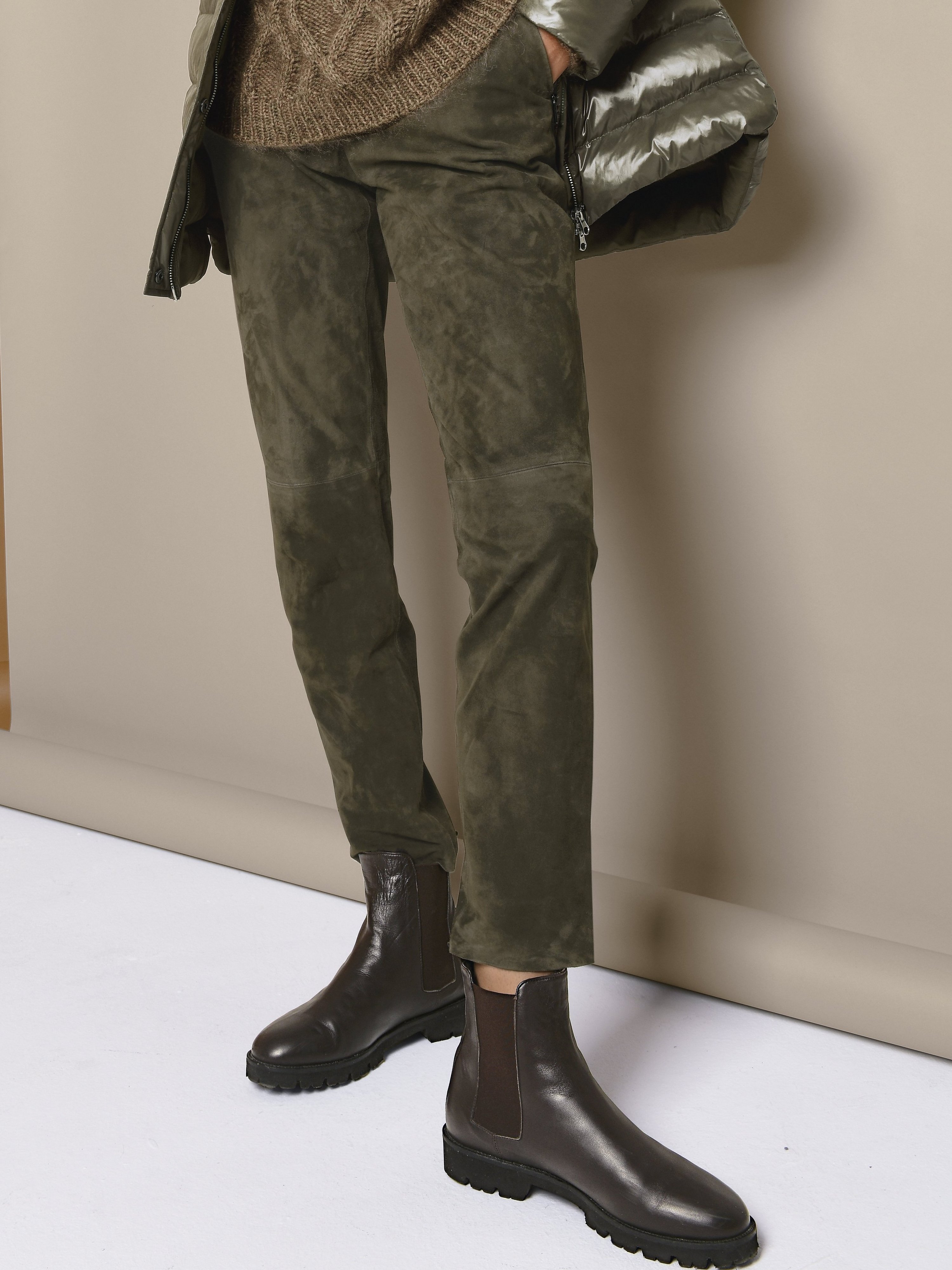 Knöchellange Lederhose