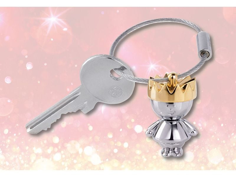 Troika Schlüsselanhänger Little King Silber / Gold Schlüsselanhänger mit goldener Krone