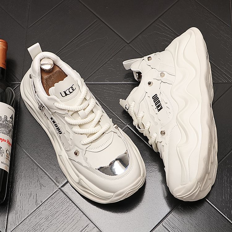 Mr Ozera - Platformsneakers met tweekleurige letters