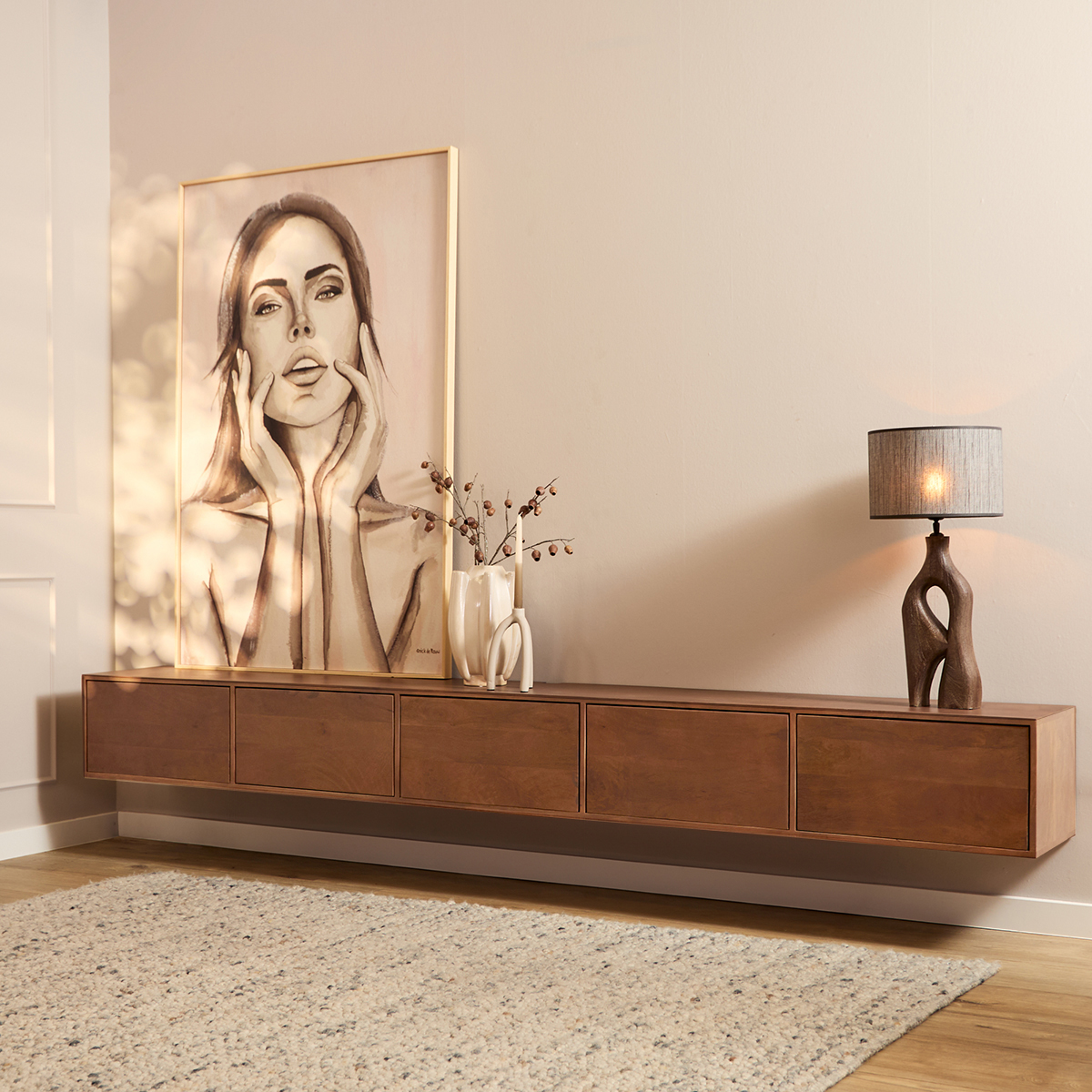 Zwevend Tv-meubel All Brown 280