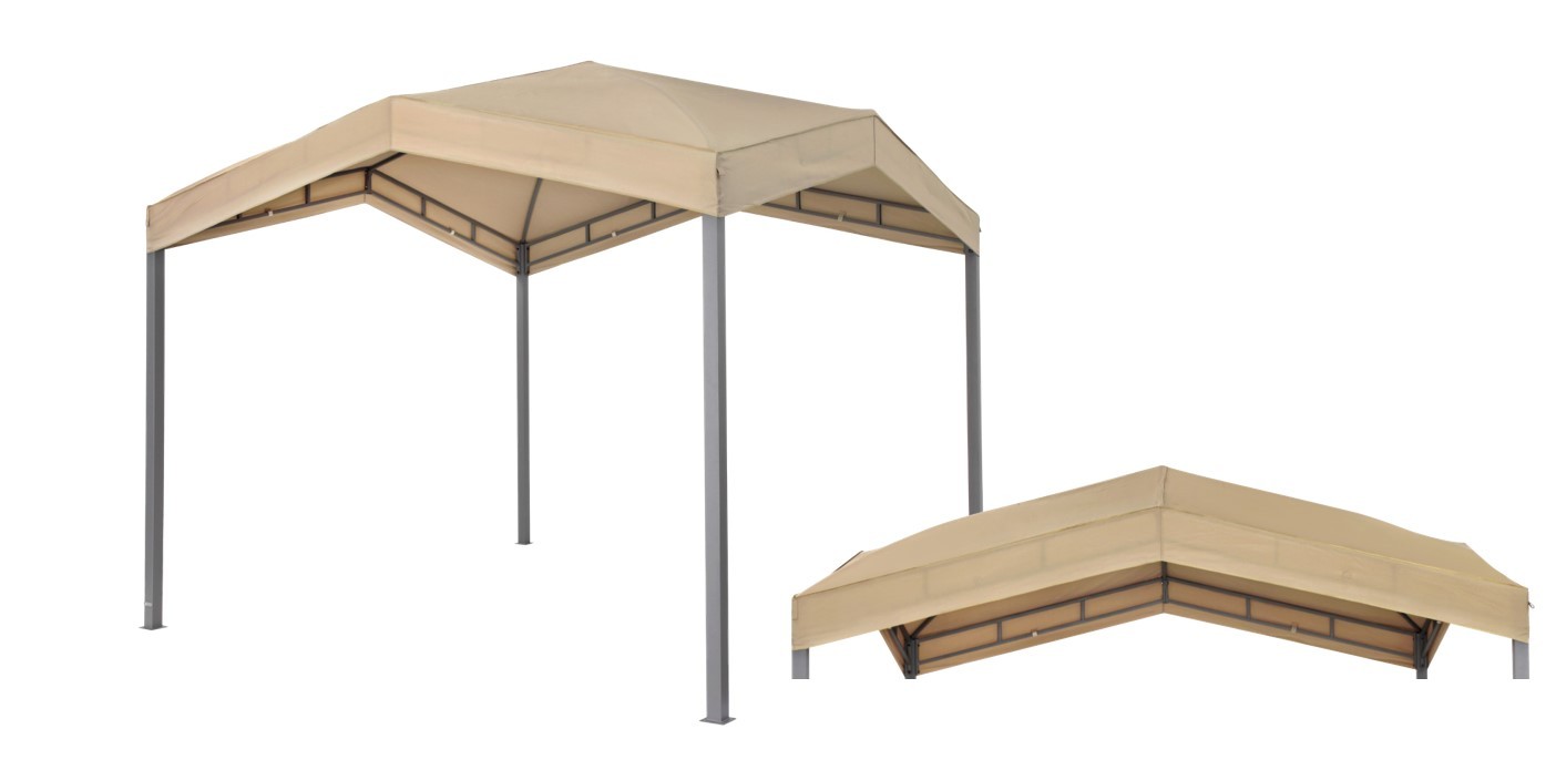 Pavillion + ein Dach MARABO - taupe - 305x305 cm