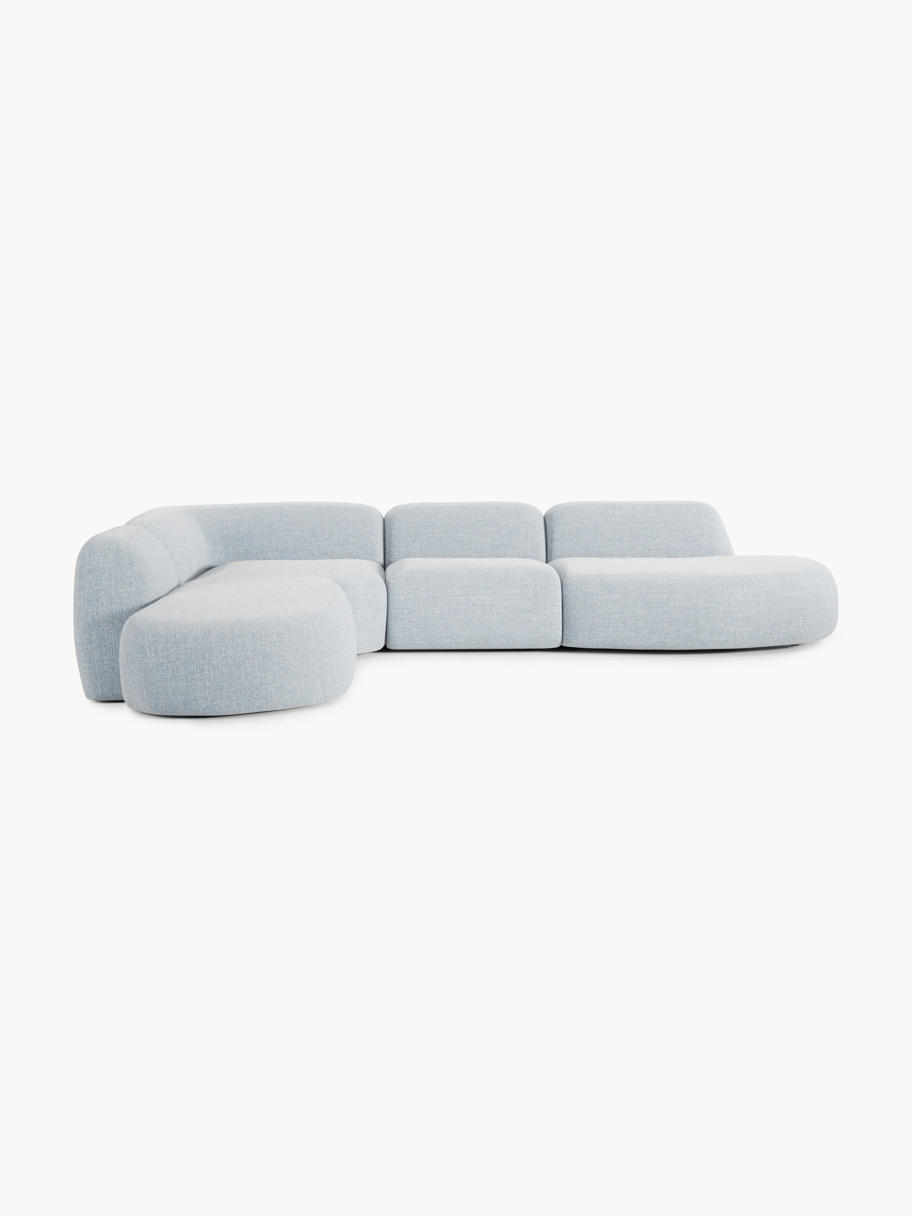 Modulaire bouclé XL hoekbank Wolke met chaise longue