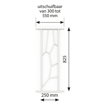 SecuBar Deco 2 Siertralie RAL 910 (Wit) 25x82,5 cm