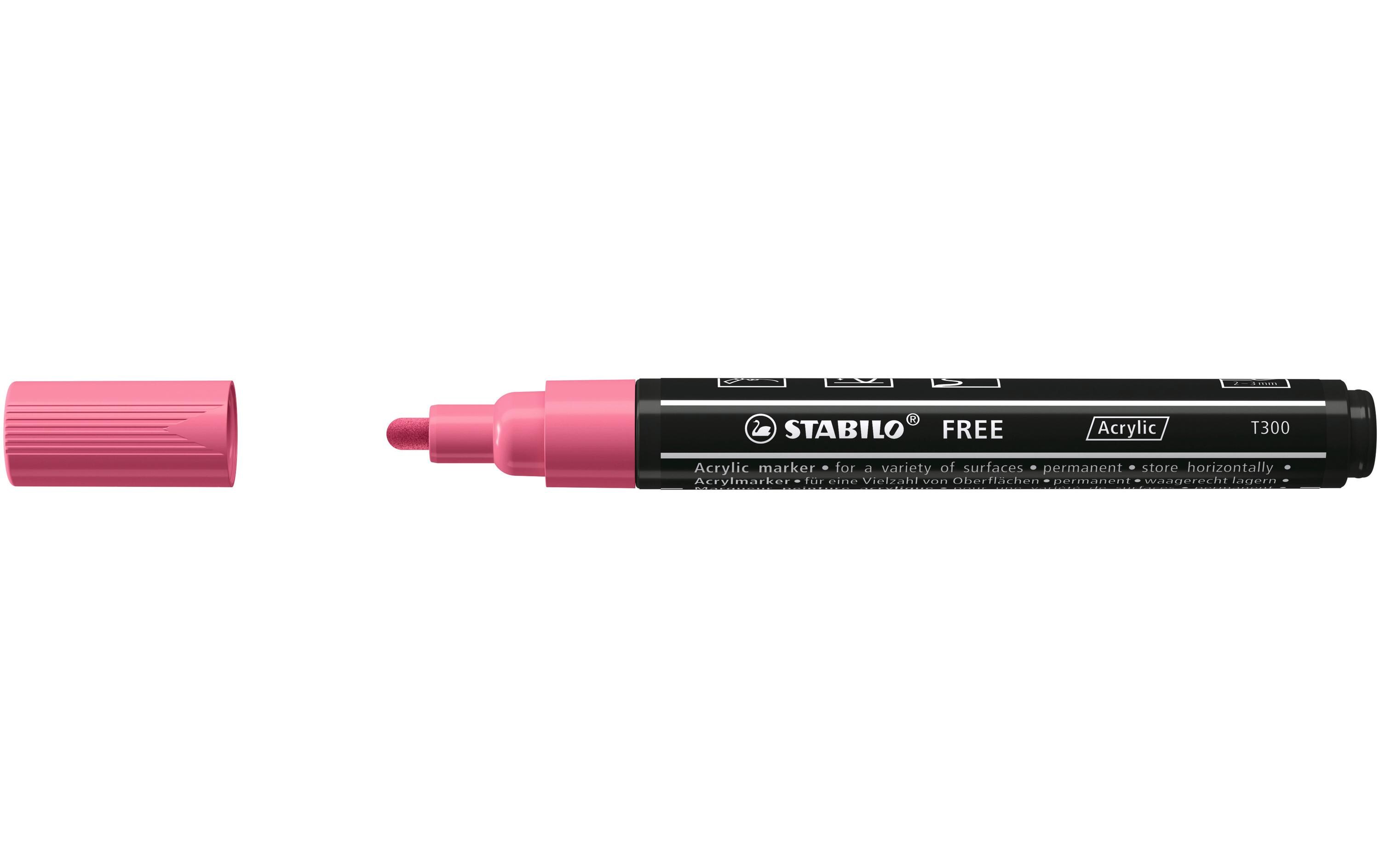 Acrylmarker Free Acrylic T300 PinkMarker mit pigmentierter, wasserbasierter Tinte
