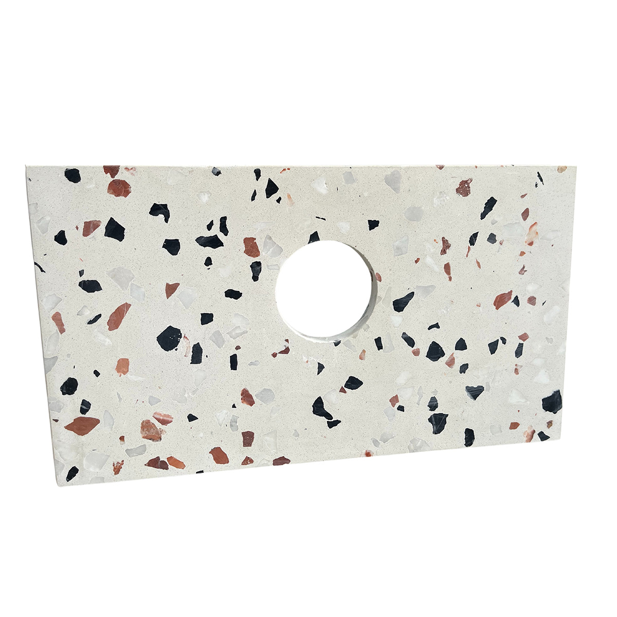 Fontana Terrazzo Micro Marble toiletmeubel met ribbelfront 40cm zwart mat