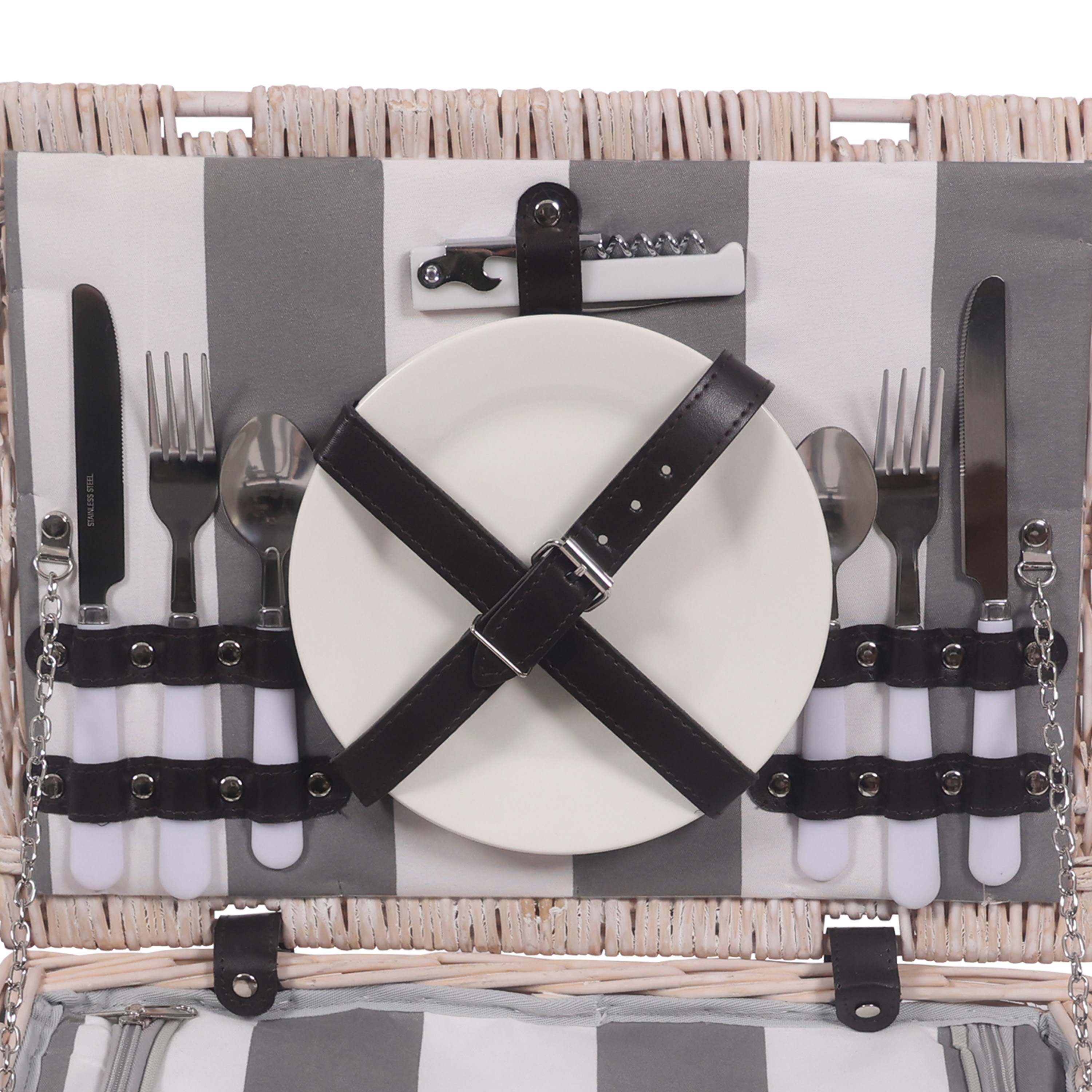 Picknickkorb Set für 2 Personen 40 x 30 x 19 cm
