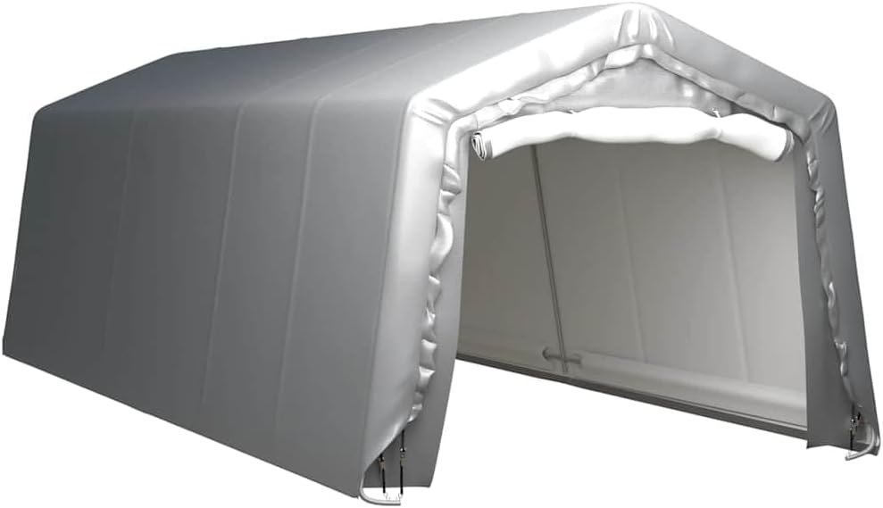 Lagerzelt UV-beständig Industriezelt Zelthalle Weidezelt Zelt Zeltgarage Foliengarage Unterstand Lagerhalle Stahl Grau 300 x 750 cm