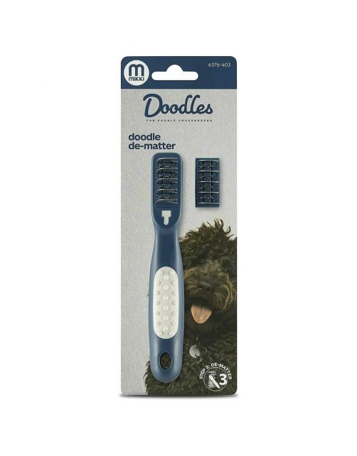 Mikki Doodle De-Matter - Hondenvachtborstel - Blauw Grijs