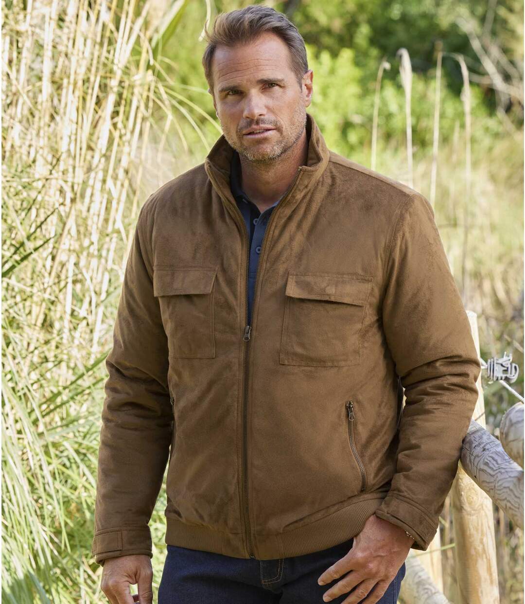 Blouson Suédine Matelassé Camel