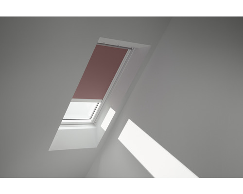 VELUX verduisterend rolgordijn, massief palissander, op zonne-energie, aluminium frame, DSL C02 4578S