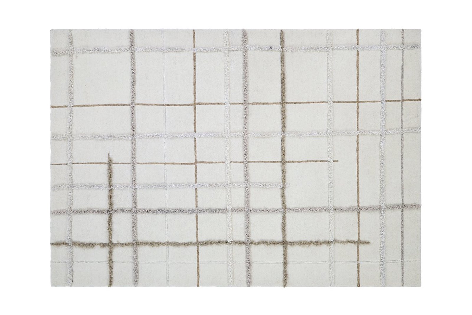 Tofino gulvteppe 160x230 Hvit/beige 160x230cm håndlaget 91% ull ,3% bambus + 3% jute + 3% flex med bomull bakside
