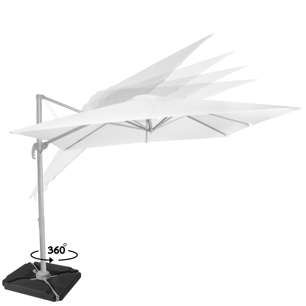 Vonroc Premium Pisogne 300 zweefparasol met 4 tegels - White