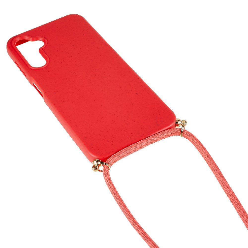 Samsung Galaxy A34 5G Necklace Bio Gummi Case Hülle Eco Friendly Nachhaltig Kompostierbar   Handykette (150cm) - Rot