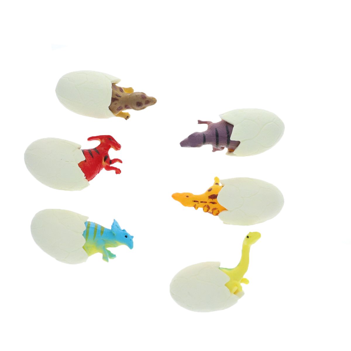 Œuf jaune contenant 6 dinosaures Mercredi et Patati
