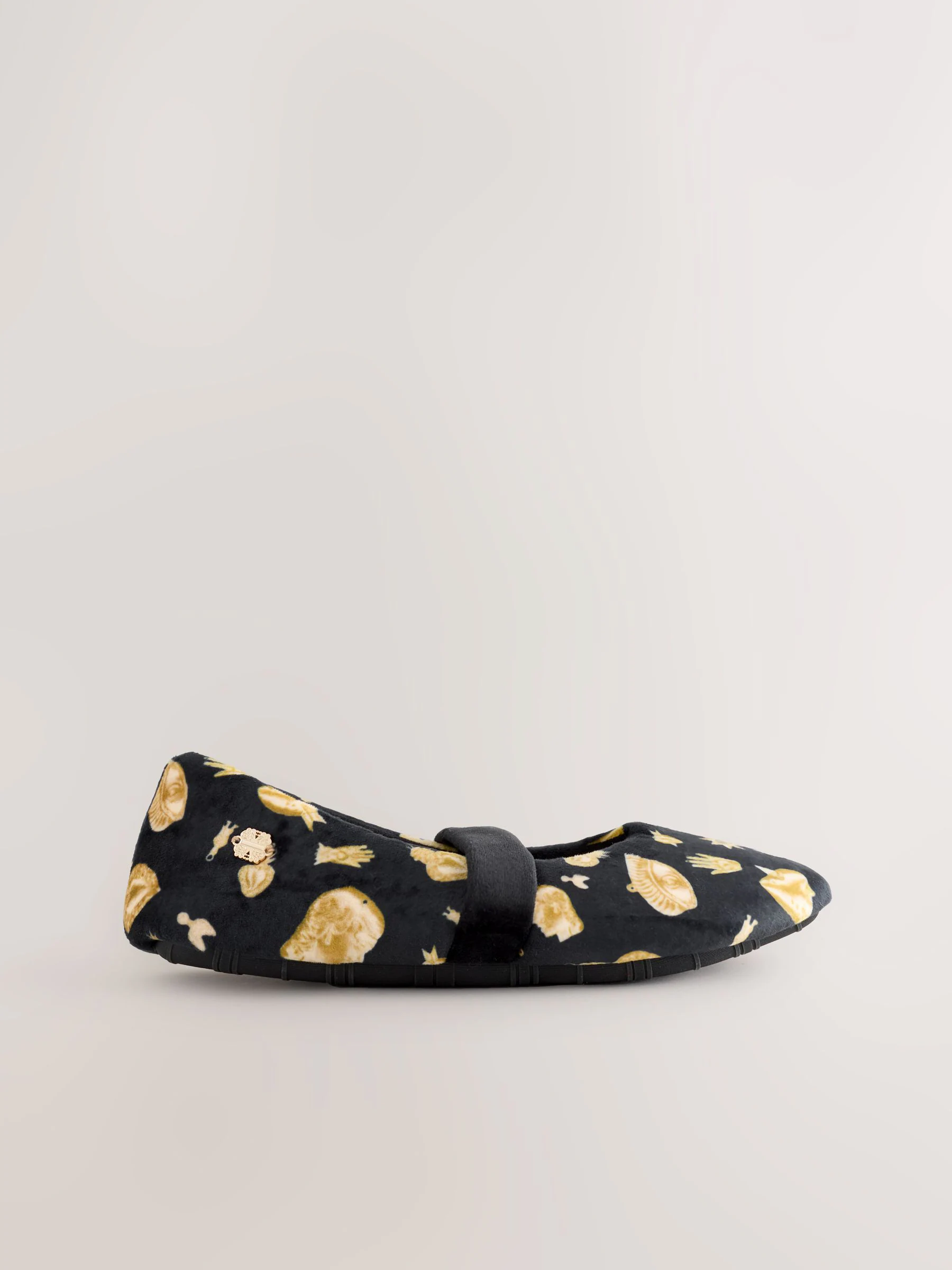 Never Fully Dressed Charm Velour Mary Jane Slippers