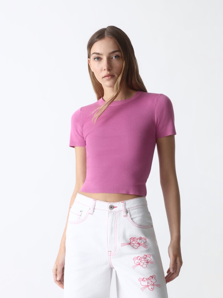 Bermuda jeans bordada The Pink Panther™MGM - Off White