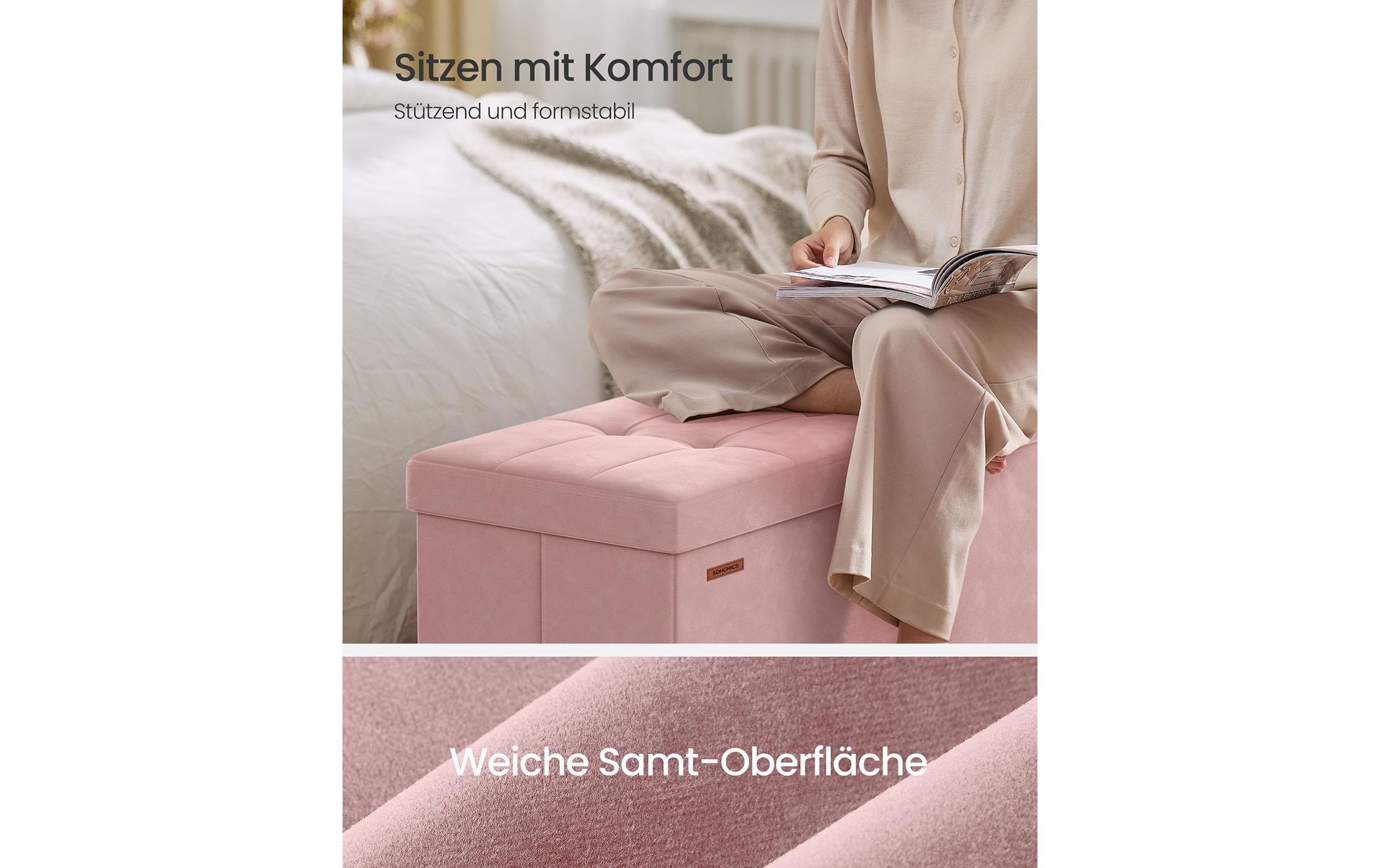 Sitztruhe Ottomane 110 x 40 cm, RosaSitzbank mit Stauraum