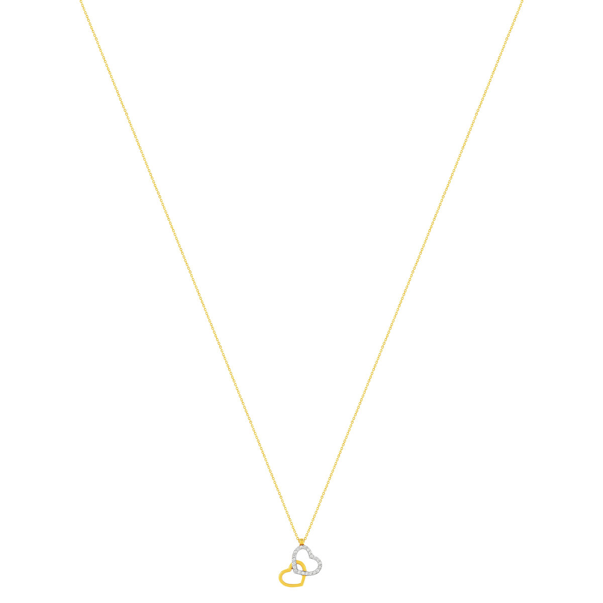 Collier or 375 2 tons zirconias blancs 45 cm